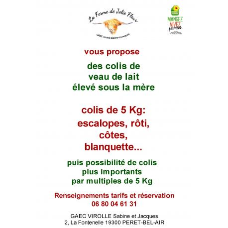 Colis veau de lait Colis veau de lait