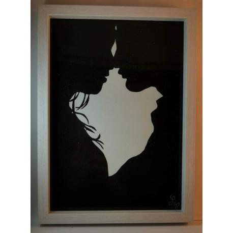 TABLEAU COUPLE EN NOIR T BLANC